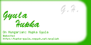 gyula hupka business card